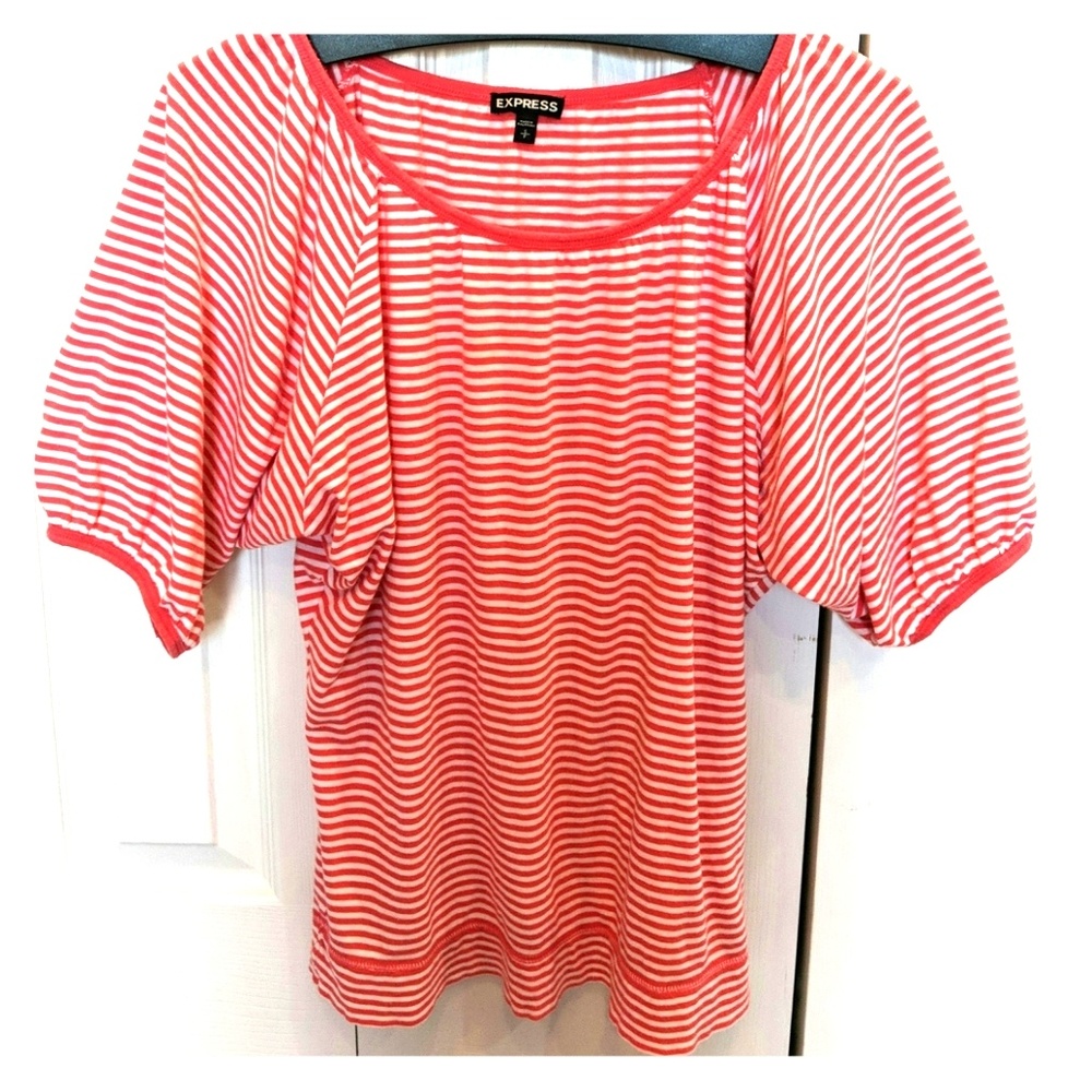 Express Orange & White Tunic Top